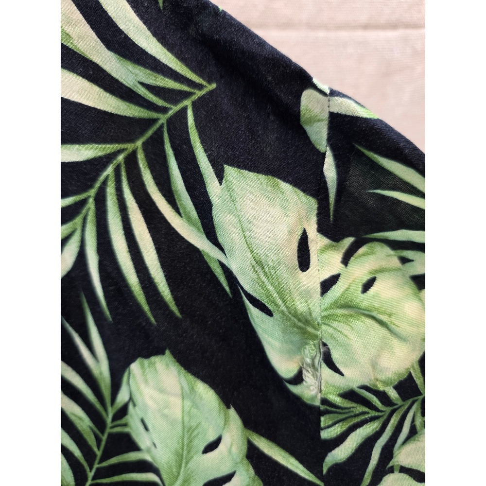 Sag Harbor Woman Vintage 90s Tropical Palm Leaf Print Rayon Shirt Green 3X - Picture 5 of 7